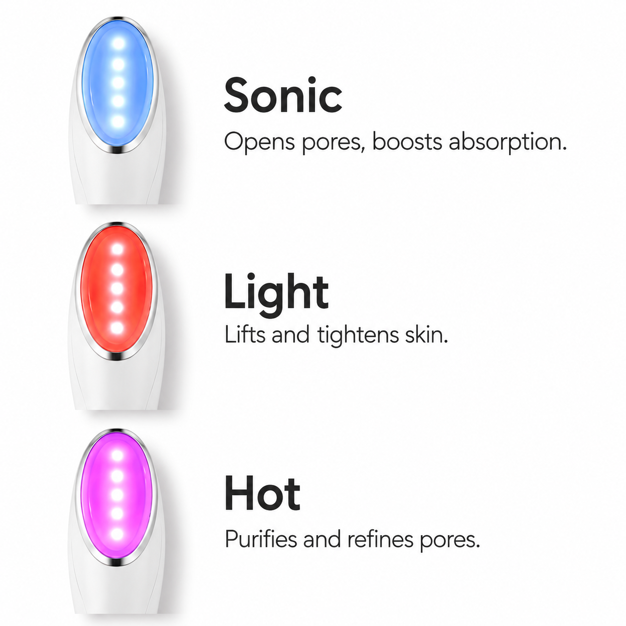 3 in 1 Eye Care Beauty Device Facial Massager LED Photon Light Wand for Relax Eye Dark Circles Eye Bags Puffiness Skincare Tool